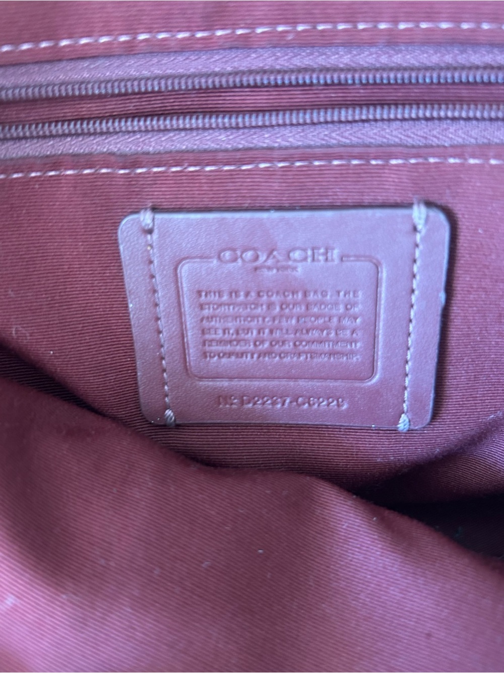 Coach Pebbled Leather Crossbody Satchel in Burgundy with Gold Hardware - Picture 4 of 4